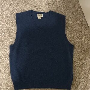 L.L. Bean Men's Deep Blue V-Neck Sweater Vest